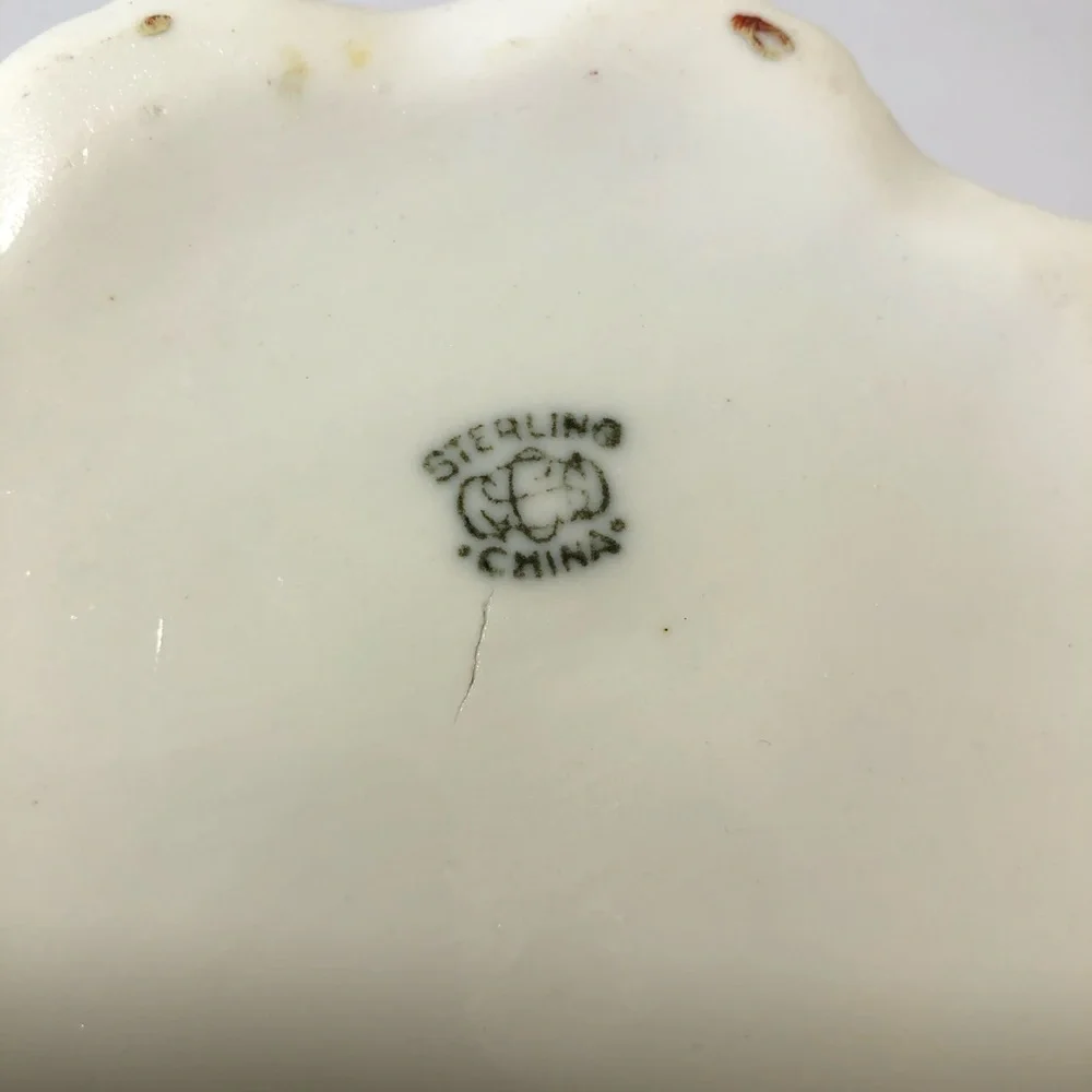 Vintage Antique Sterling China Co Sugar Bowl Dish Pink Floral, Collector China